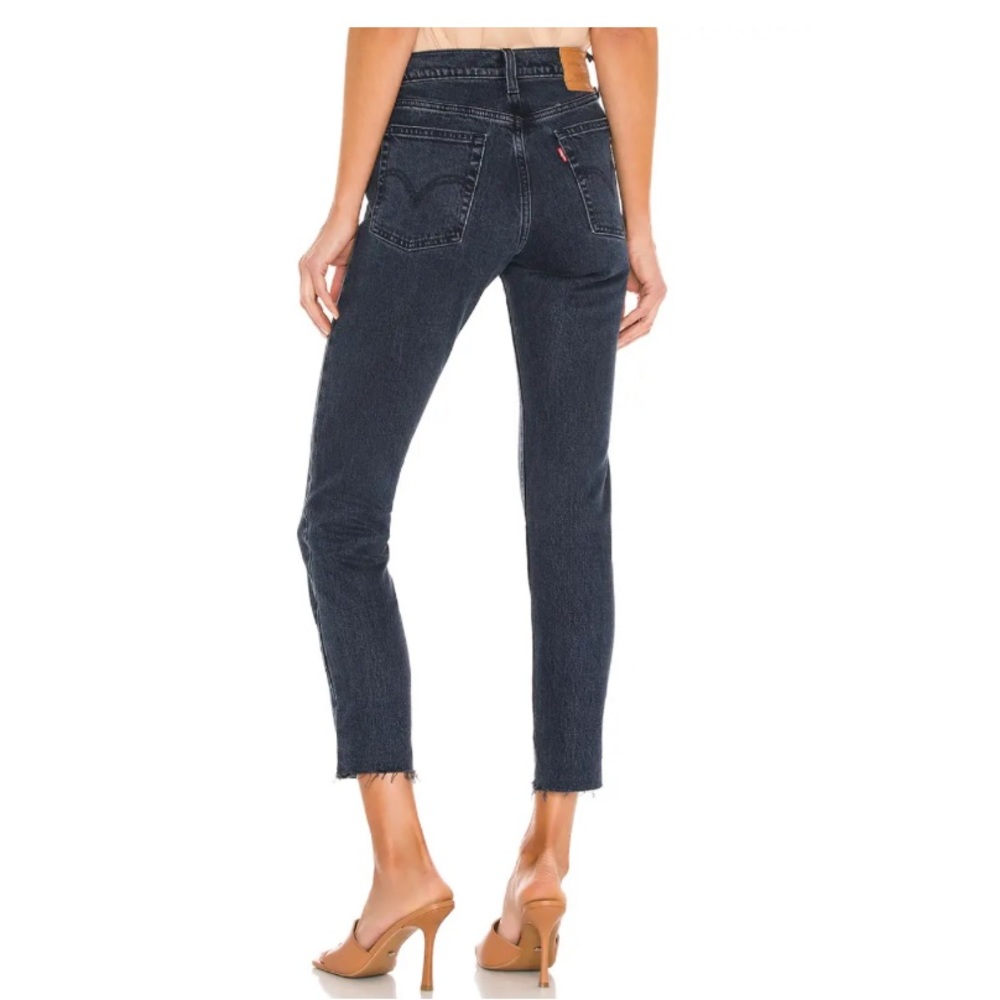 R19 Levi’s wedgie Icon fit high rise button fly jeans size 31 black & blue - Picture 3 of 13